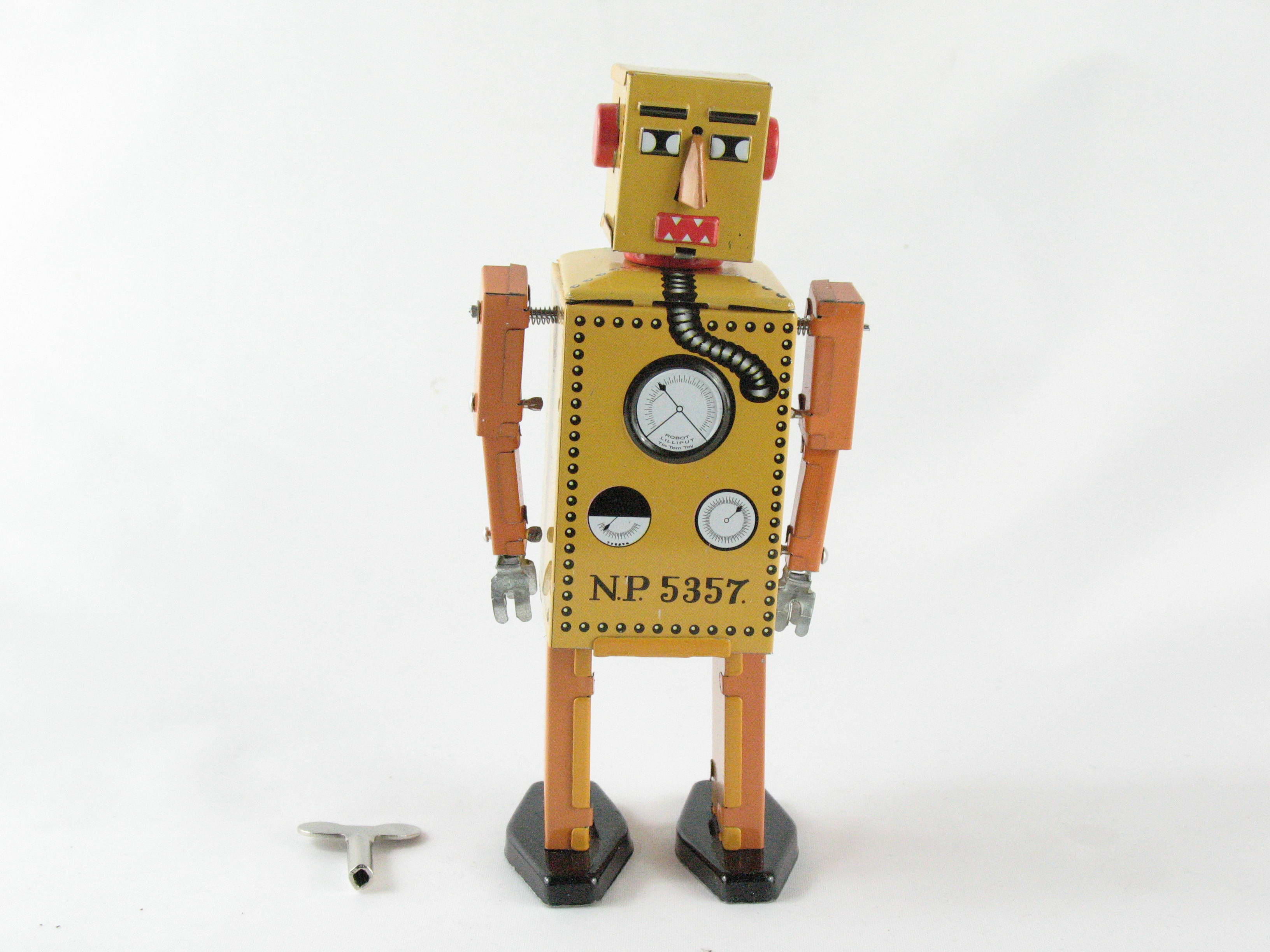 Blechspielzeug - Roboter, 16 cm, Lilliput klein gelb