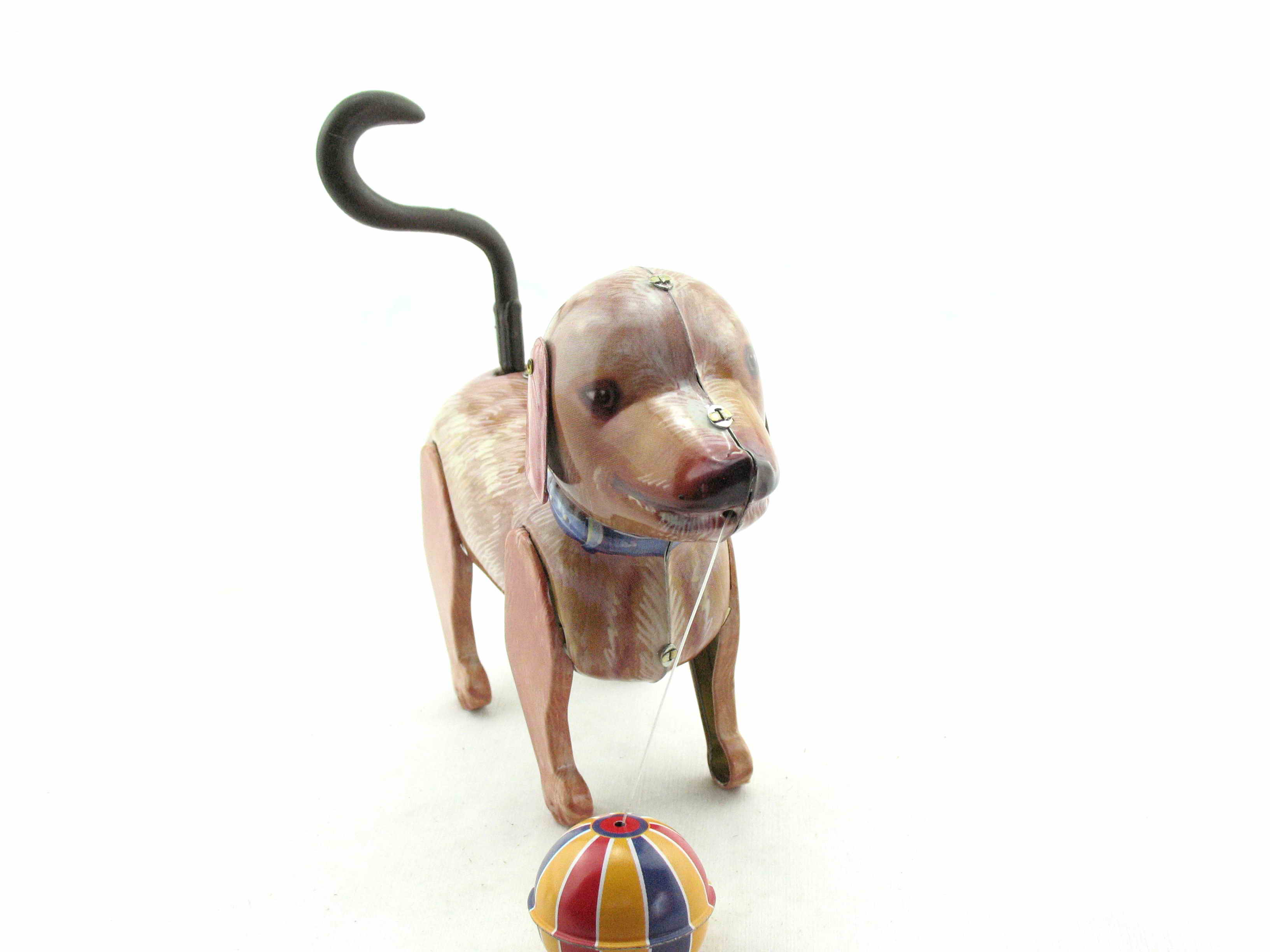 Blechspielzeug - Hund Wackelschwanz mit Ball