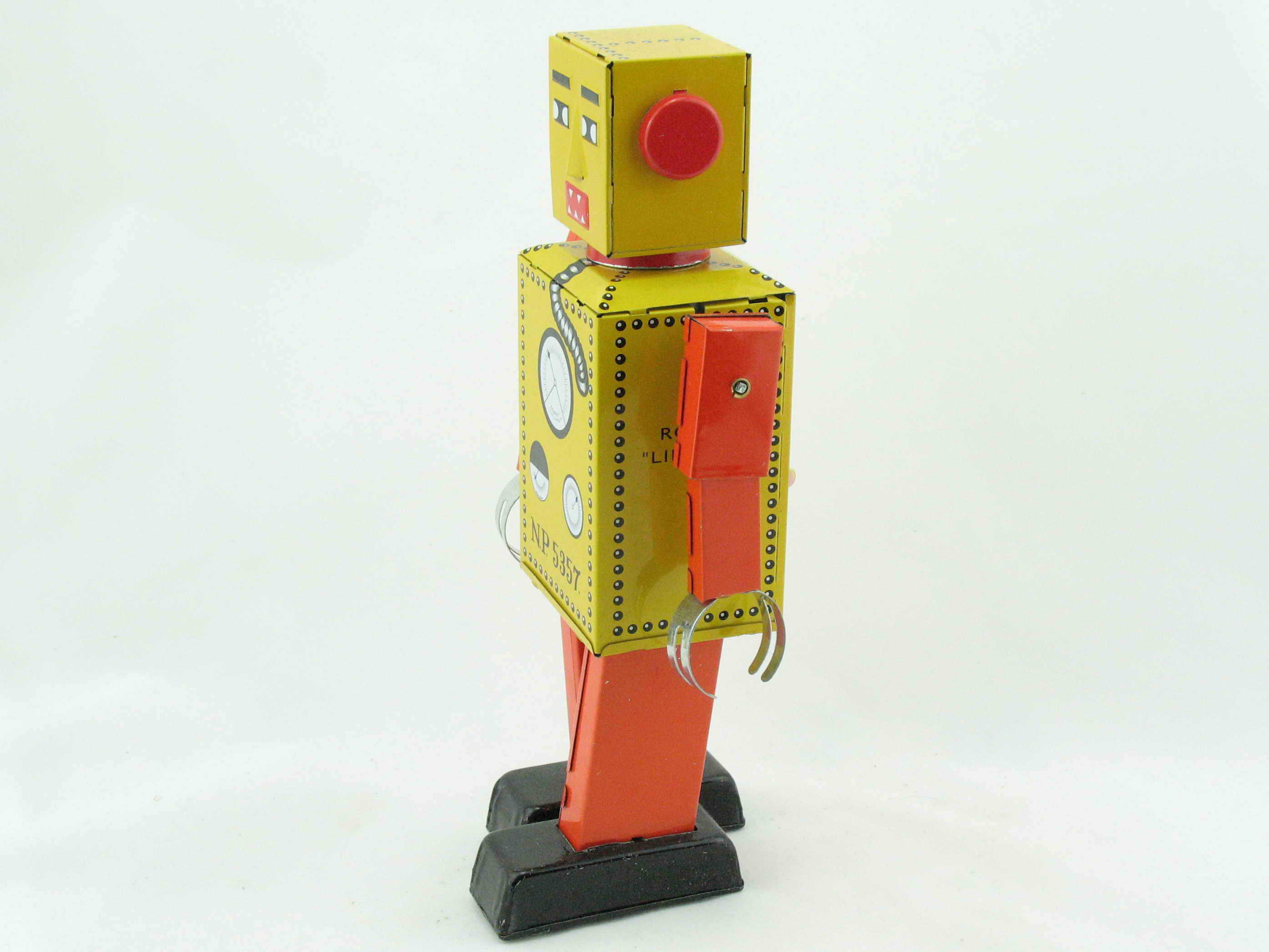 Blechspielzeug - Roboter Lilliput, 22 cm ocker/rot