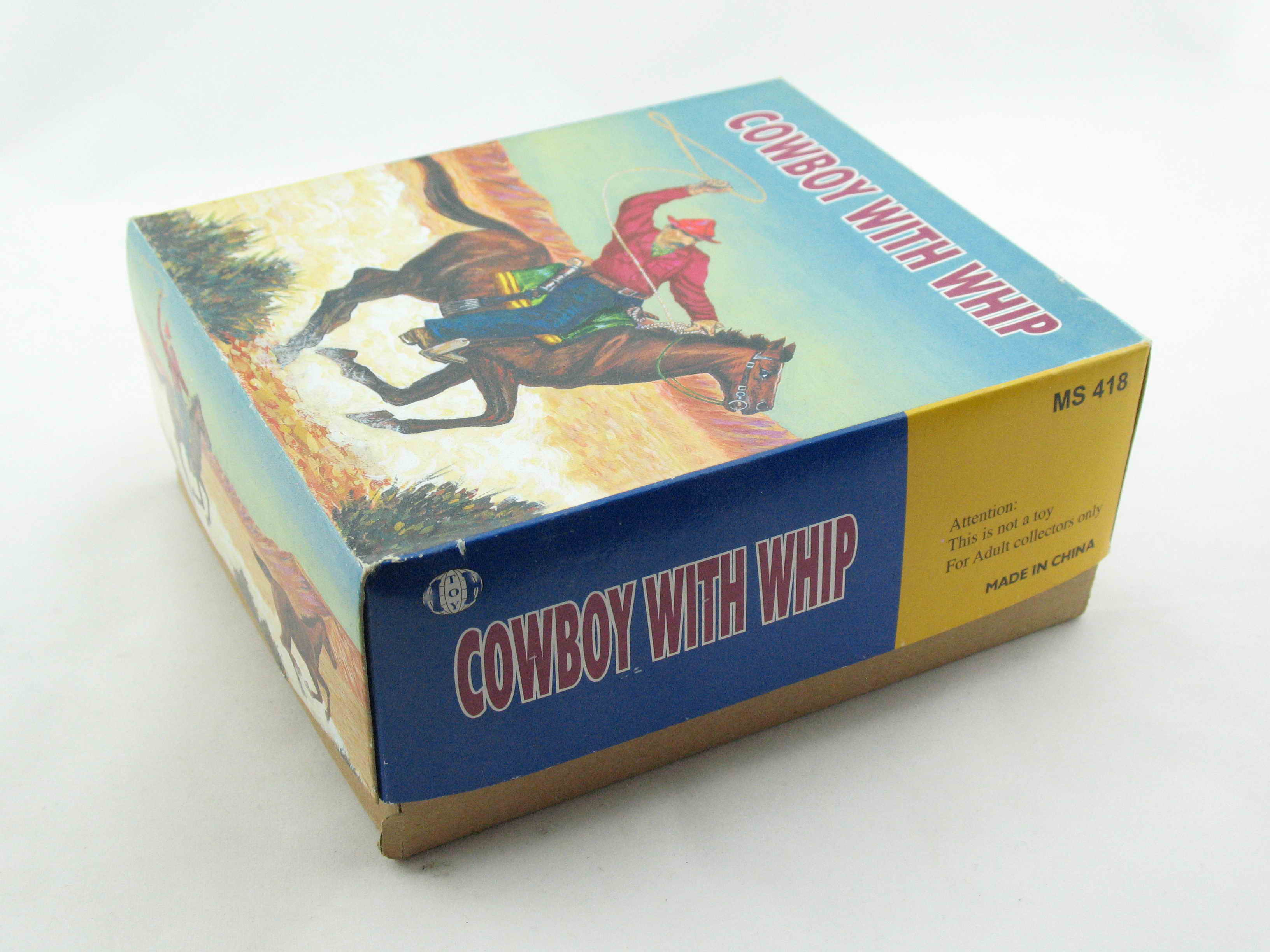 Blechspielzeug - Cowboy auf Pferd mit Lasso