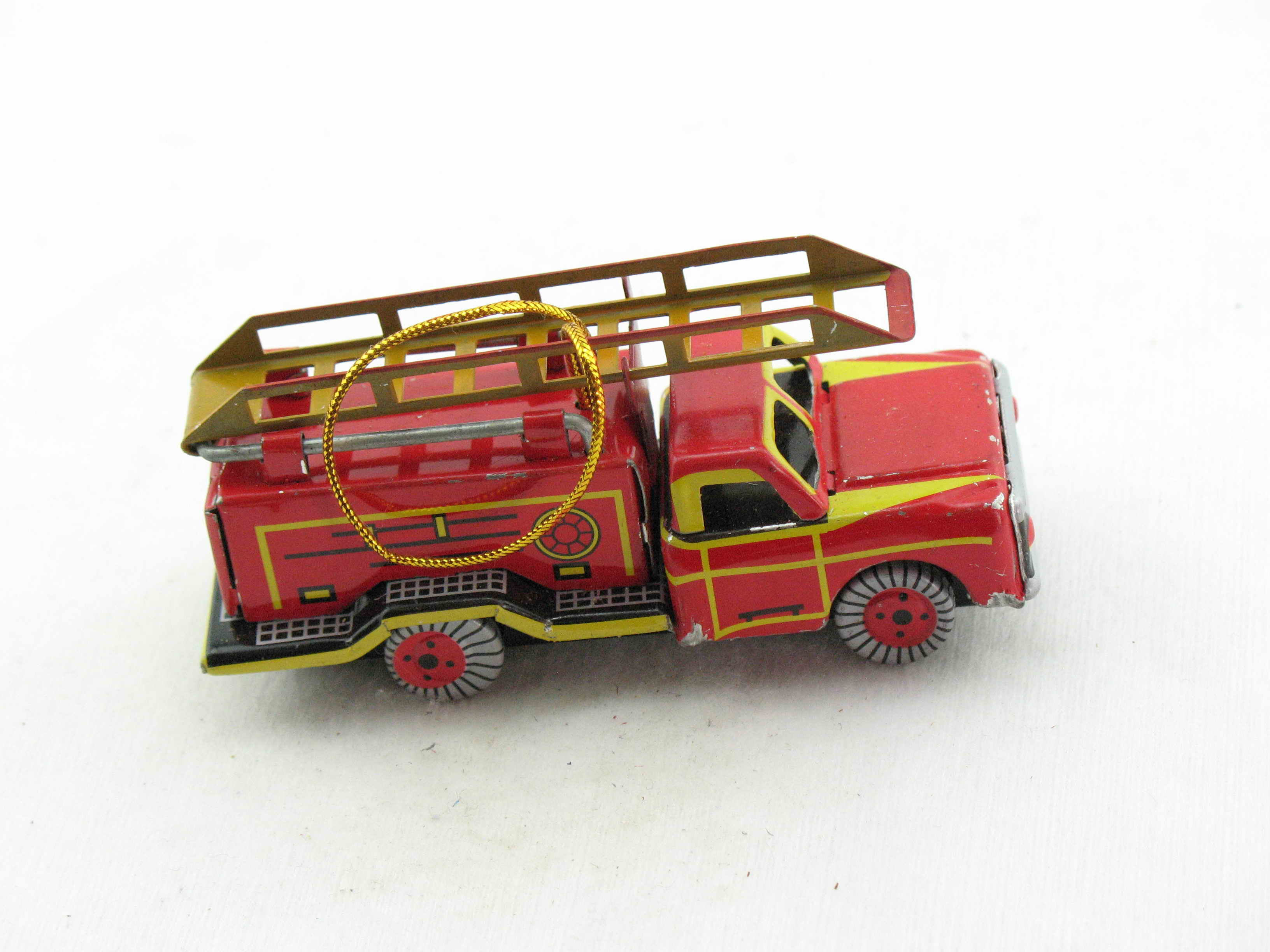 Blechspielzeug - Deko-Feuerwehr Leiterwagen