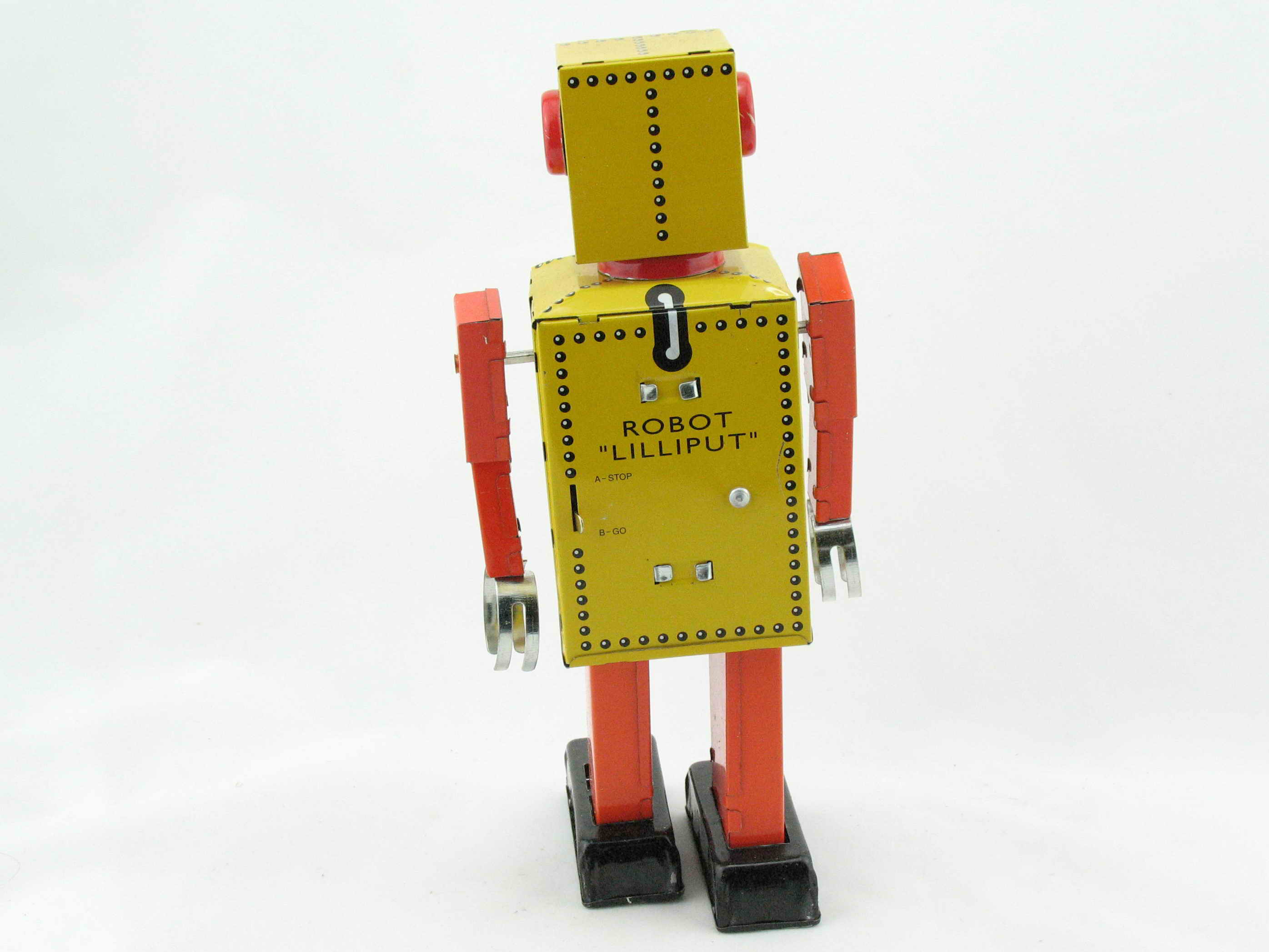 Blechspielzeug - Roboter Lilliput, 22 cm ocker/rot