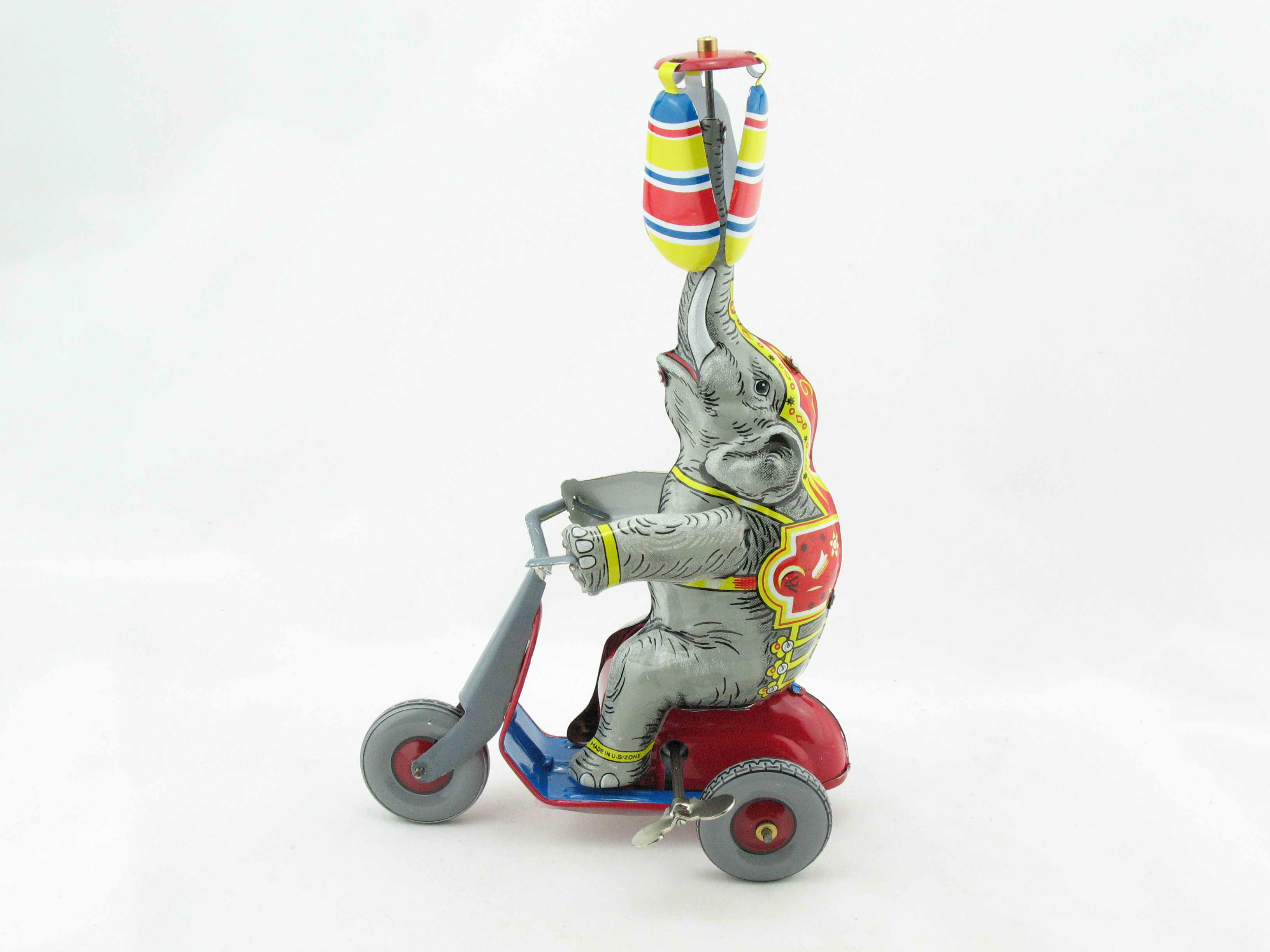 Blechspielzeug - Elefant auf Dreirad, made in Germany