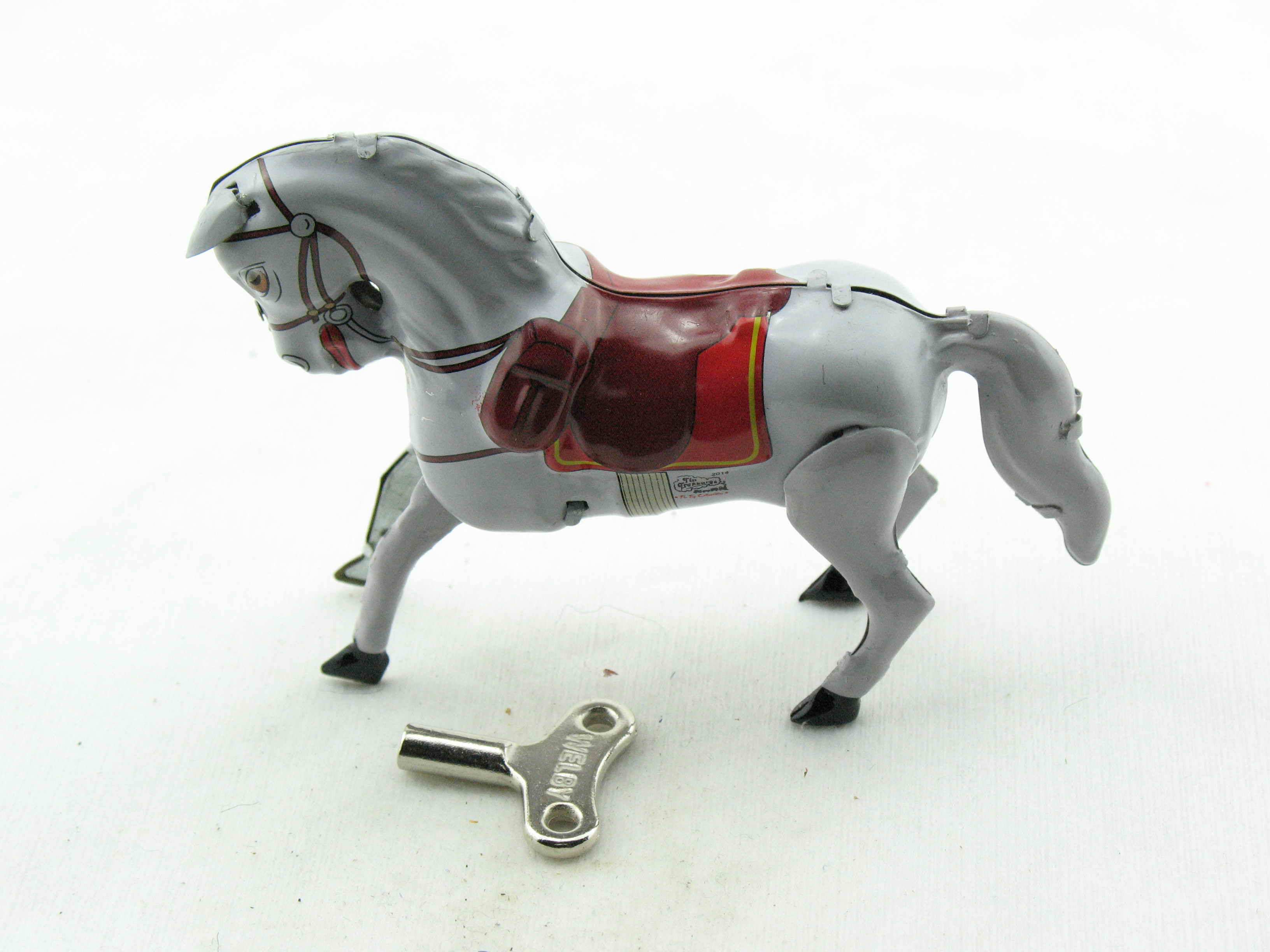 Blechspielzeug - Pferd aus Blech Schimmel