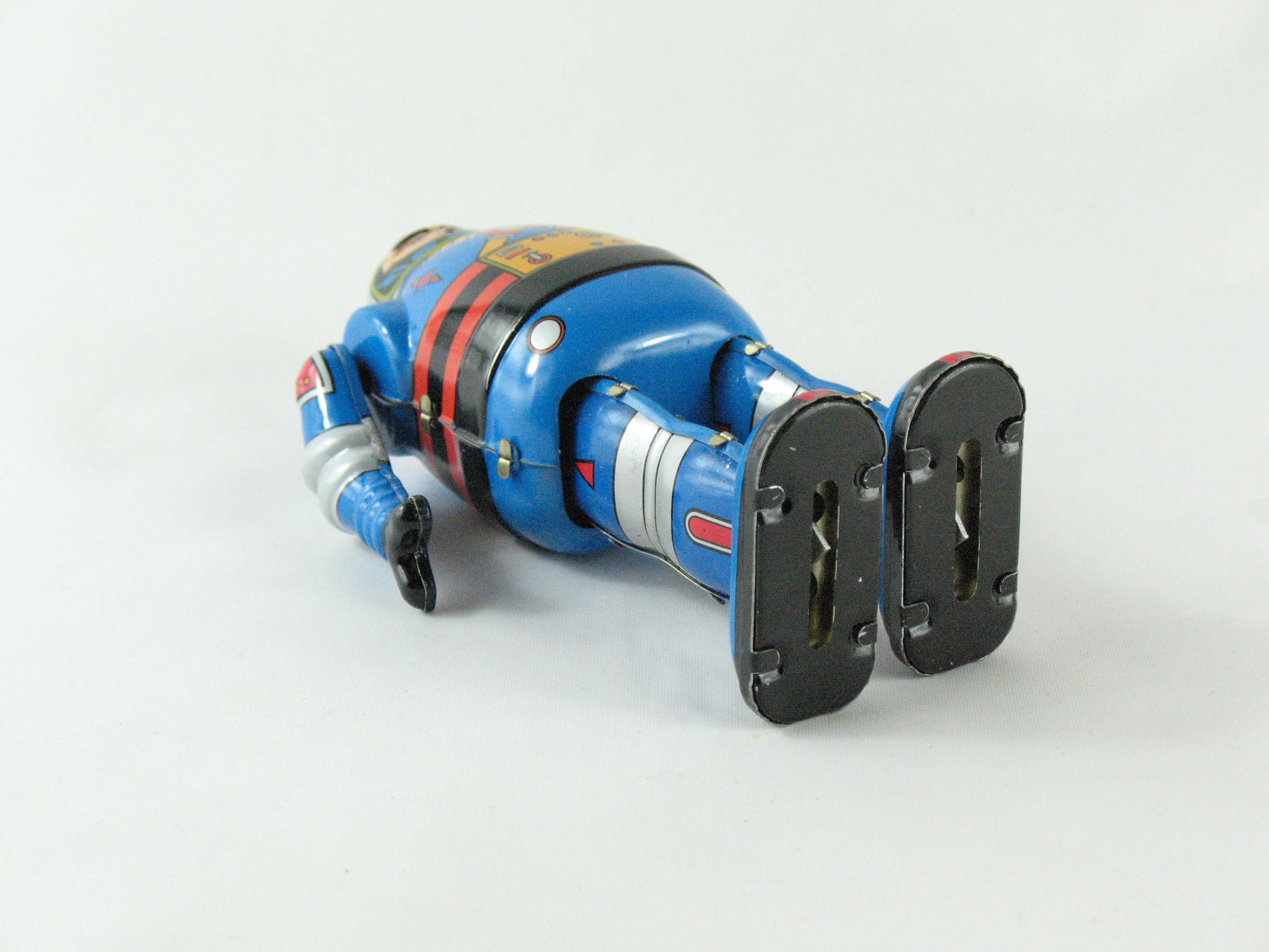 Blechspielzeug - Roboter Astronaut mit beweglichen Armen, blau, ca. 13 cm