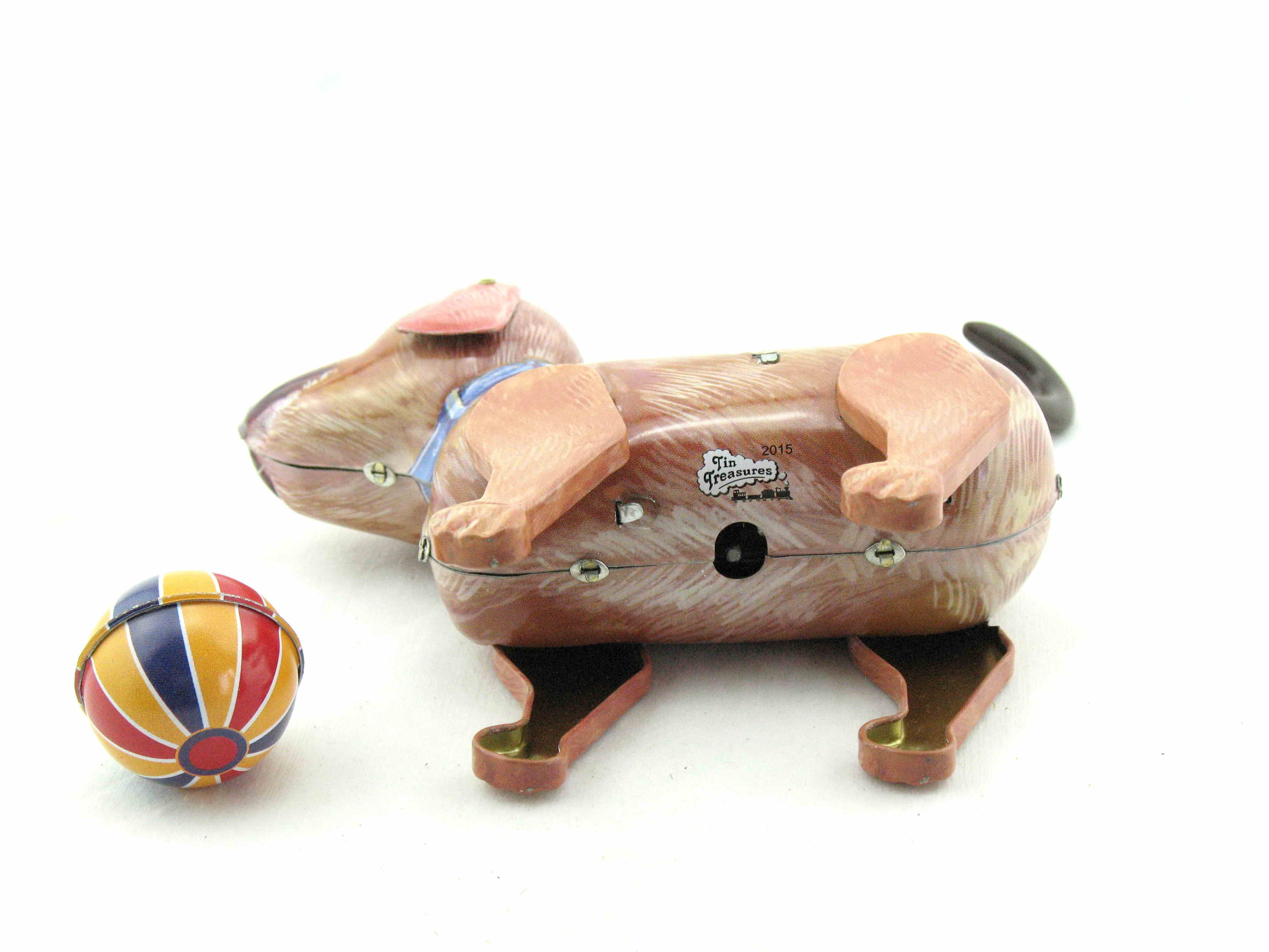 Blechspielzeug - Hund Wackelschwanz mit Ball