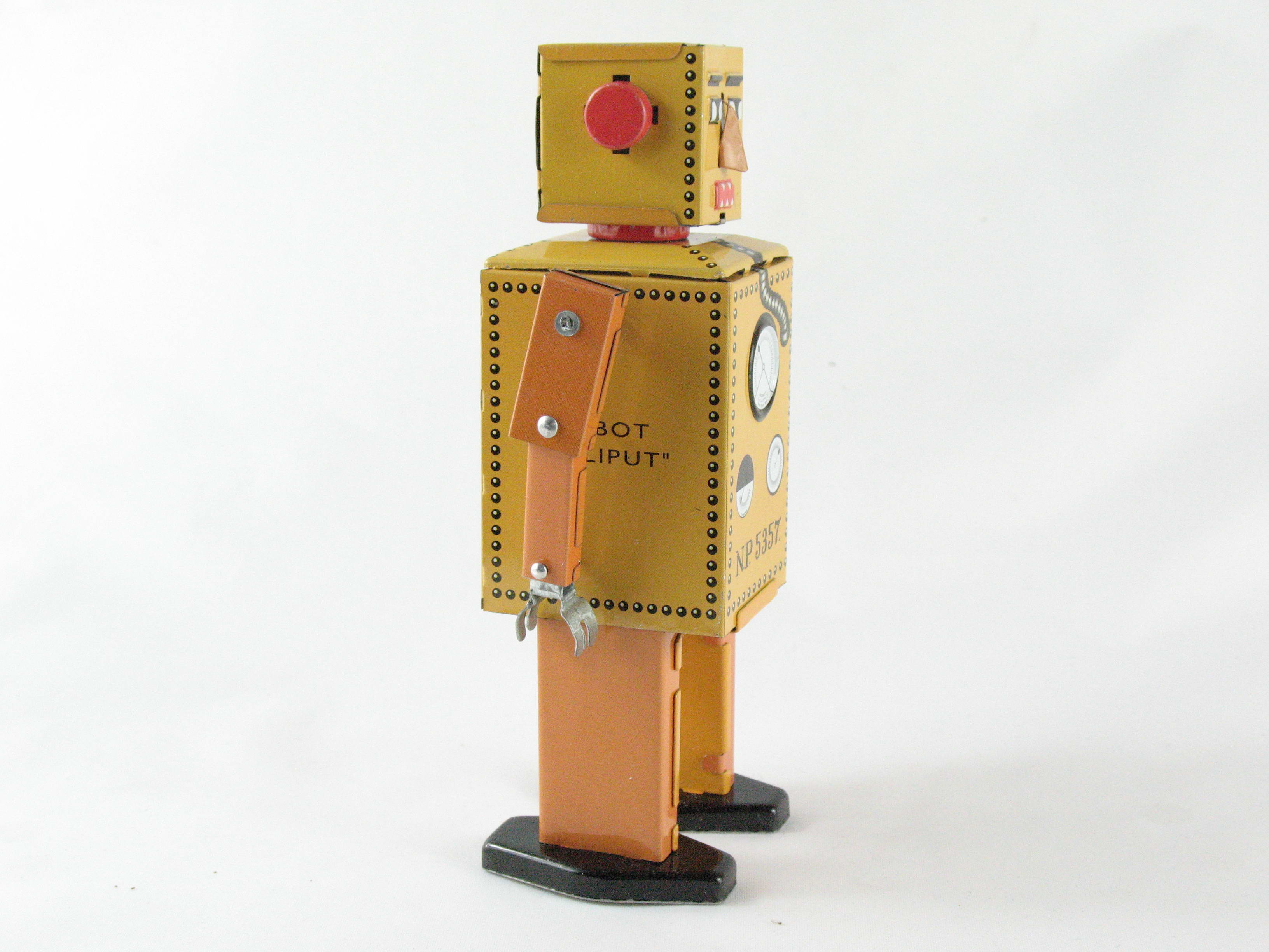 Blechspielzeug - Roboter, 16 cm, Lilliput klein gelb