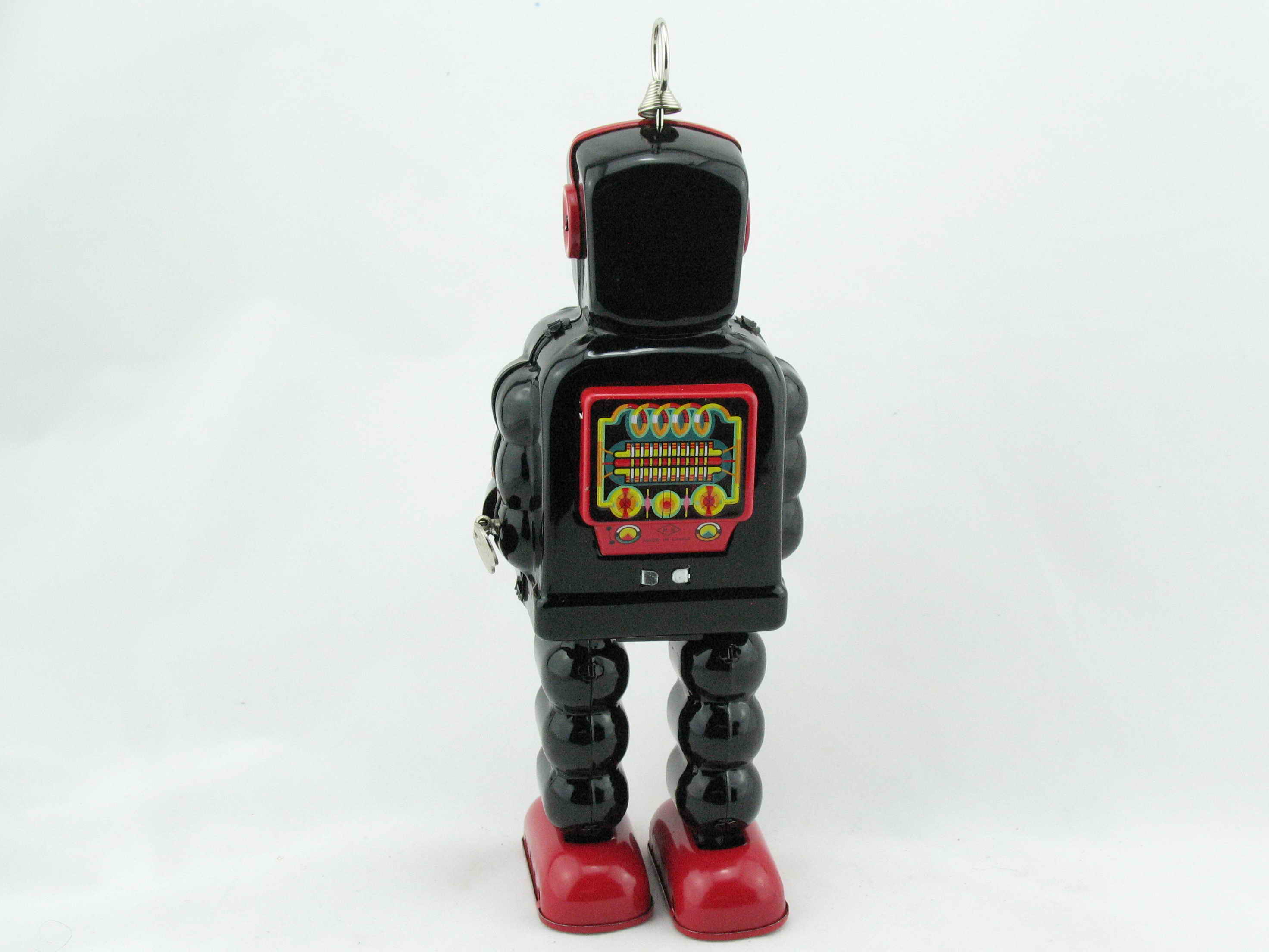 Blechspielzeug - Roboter Zahnrad, High-Wheel Robot, schwarz