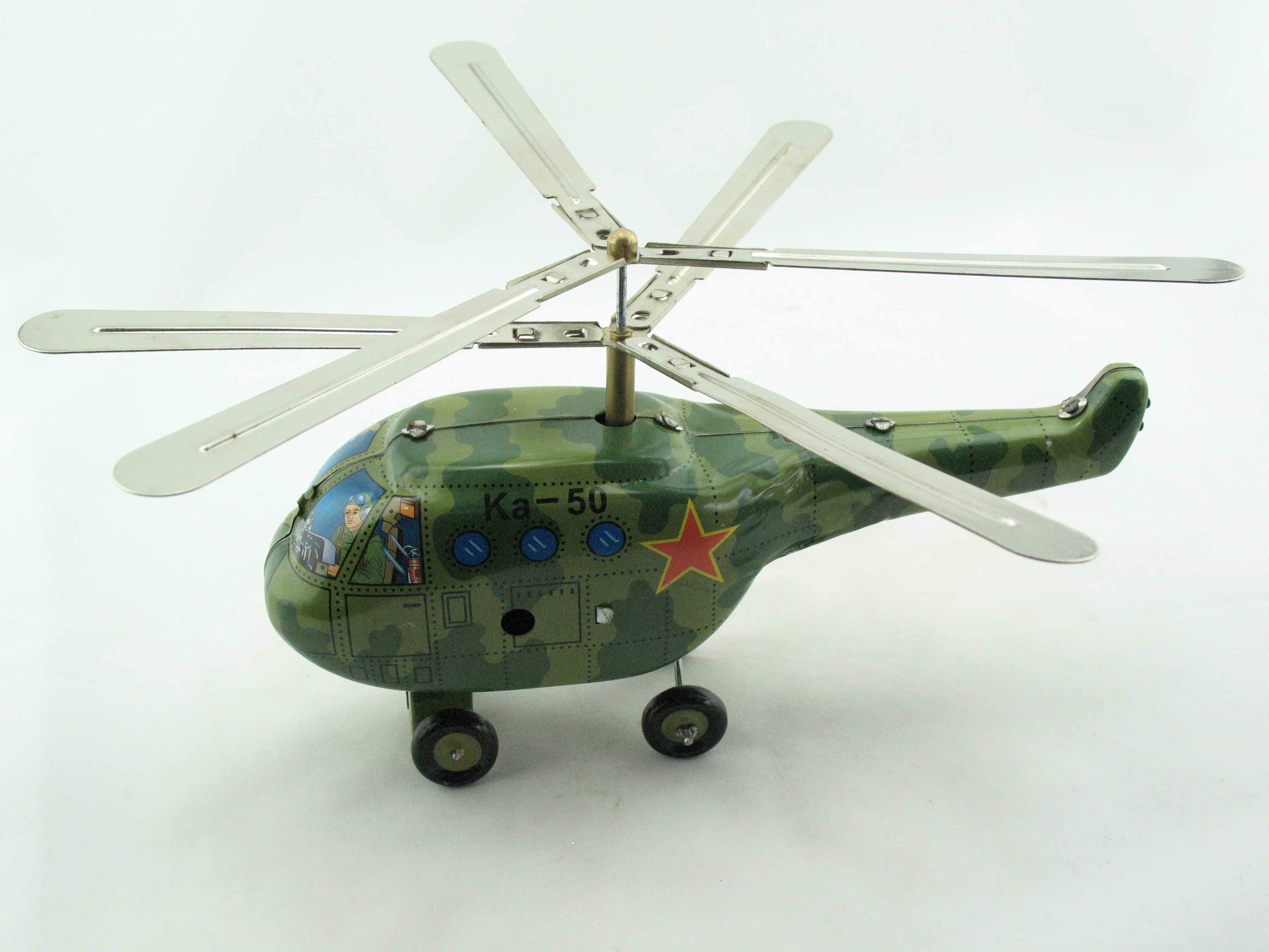 Blechspielzeug - Helikopter Ka-50 grün, Militär