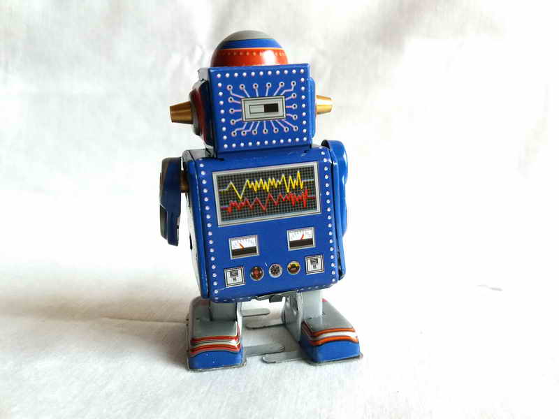 Blechspielzeug - Gehender Roboter, mini blau, Neuheit 2021