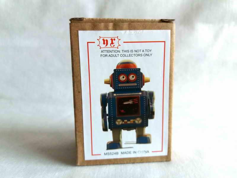 Blechspielzeug - Gehender Roboter, mini blau, Neuheit 2021