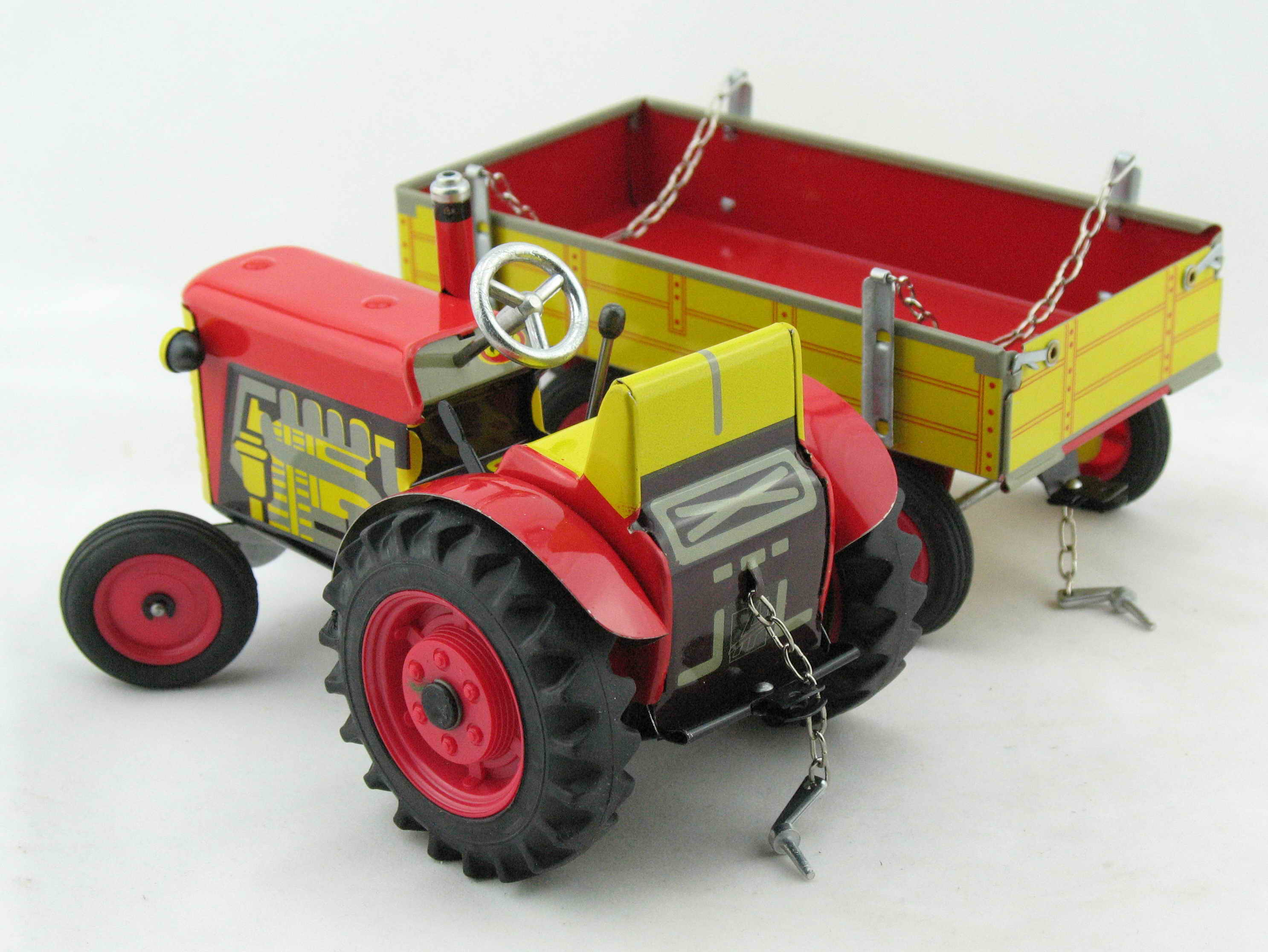 Traktor ZETOR mit Anhänger, rot von KOVAP - Blechspielzeug