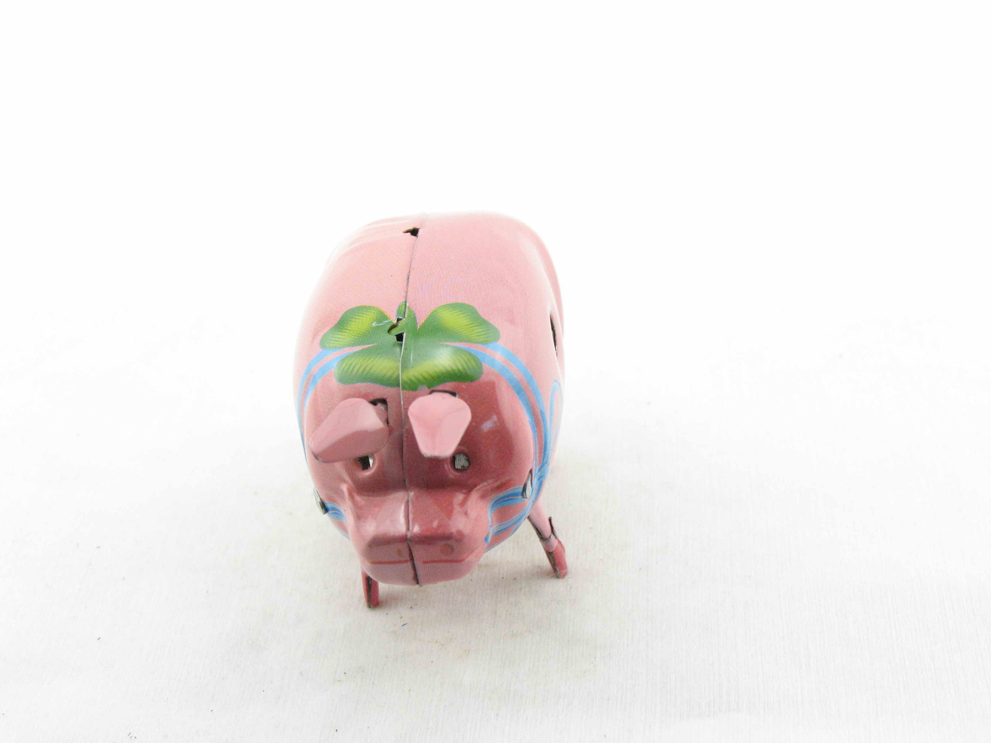 Blechspielzeug - Schwein Polly mit blauer Schleife