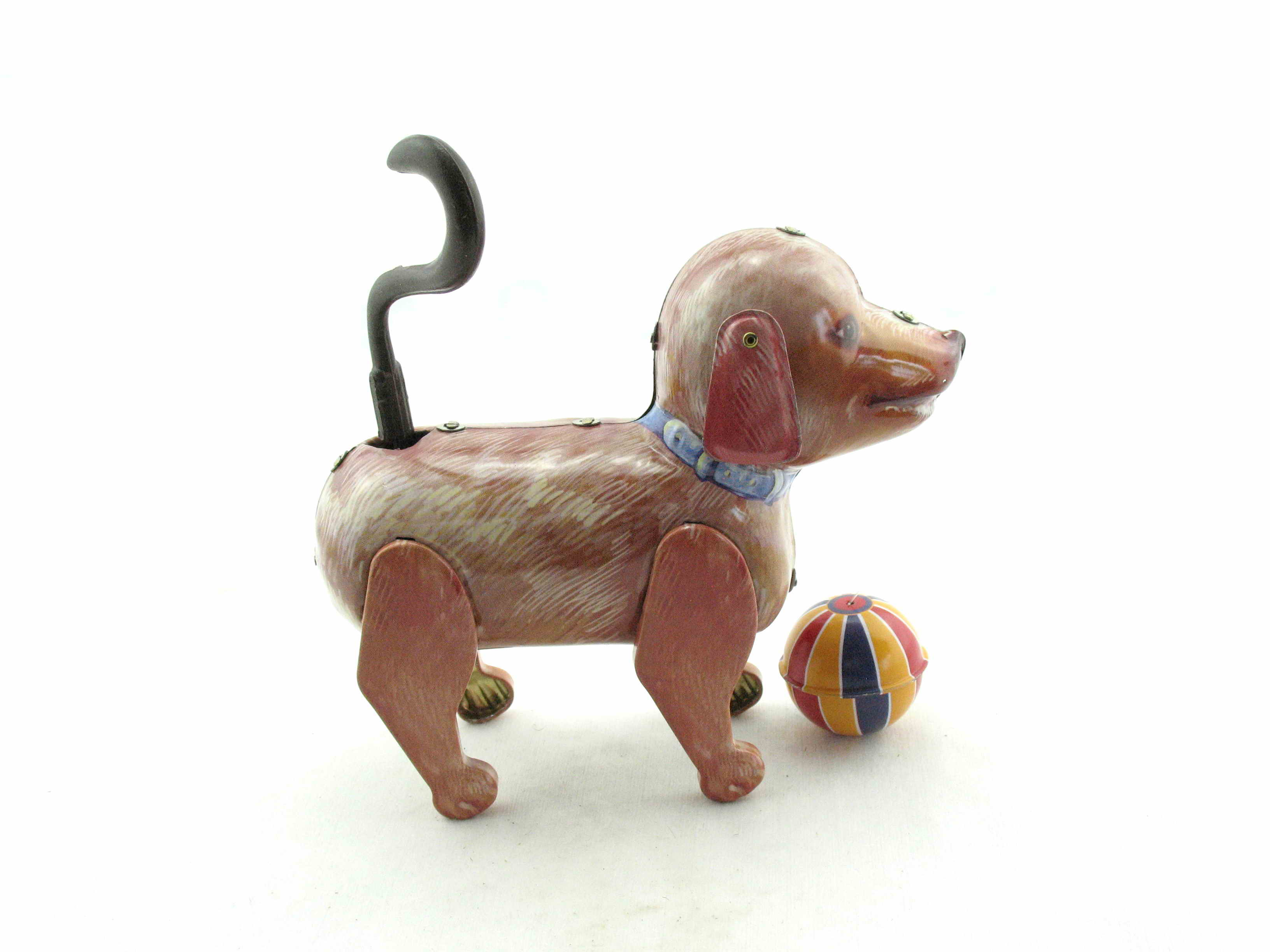 Blechspielzeug - Hund Wackelschwanz mit Ball