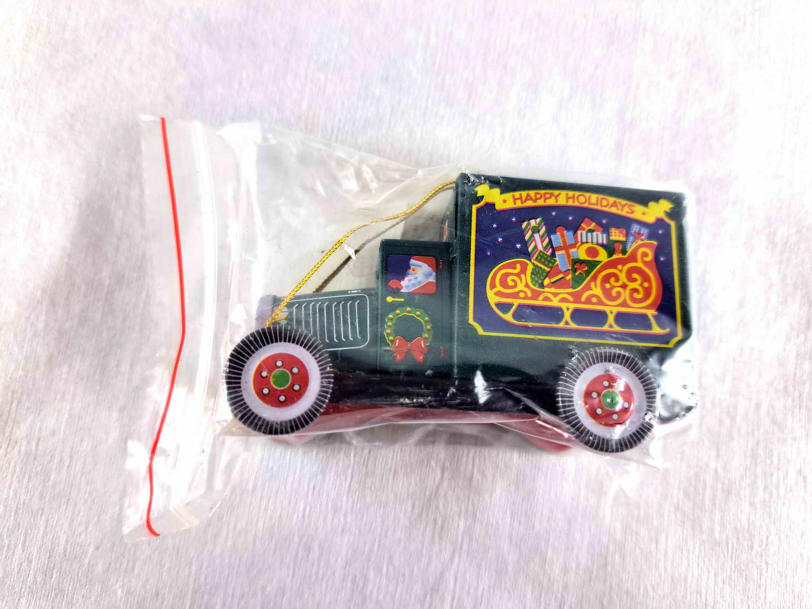 Blechspielzeug - Deko Lastwagen grün, Weihnachten