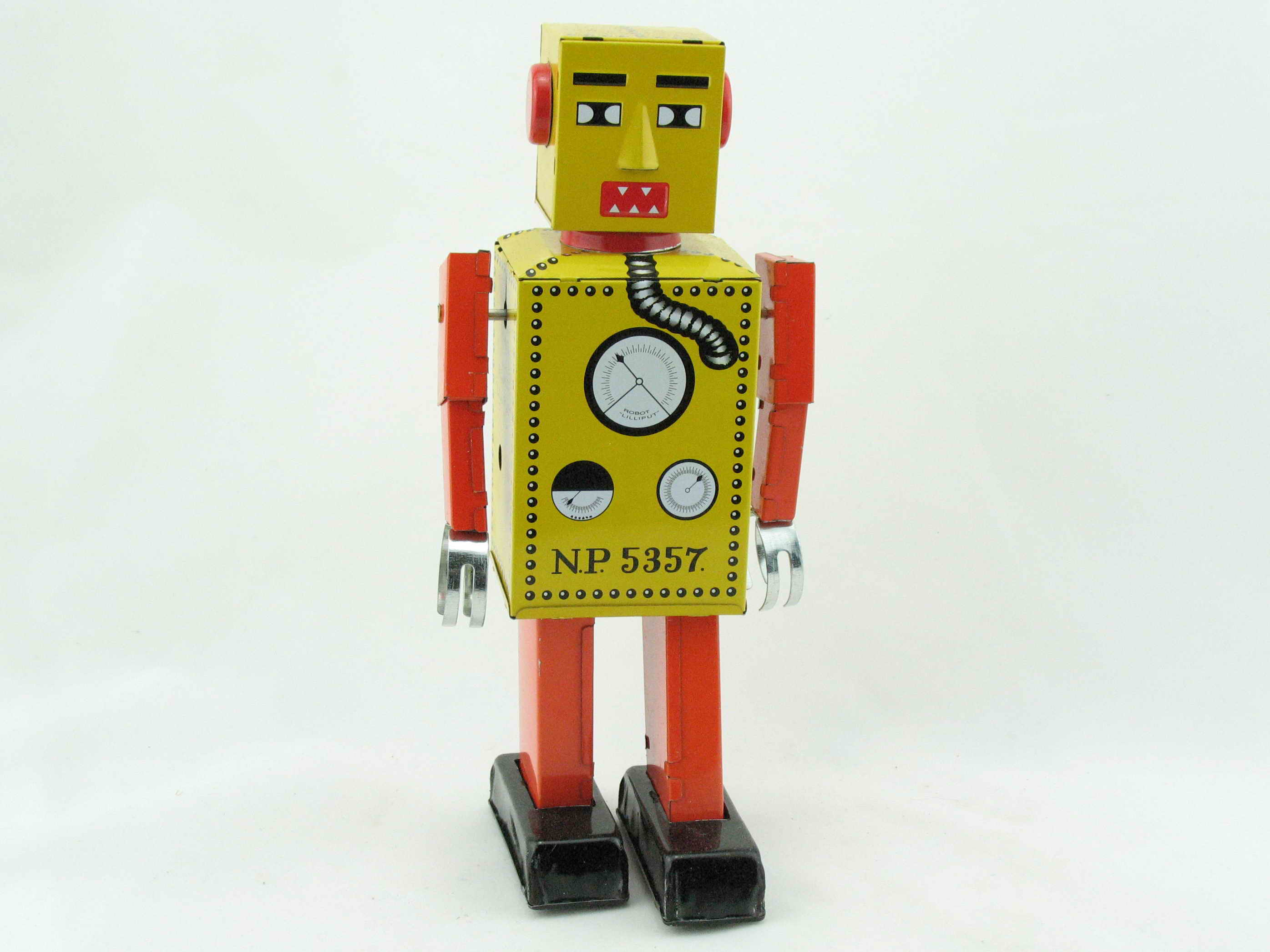 Blechspielzeug - Roboter Lilliput, 22 cm ocker/rot