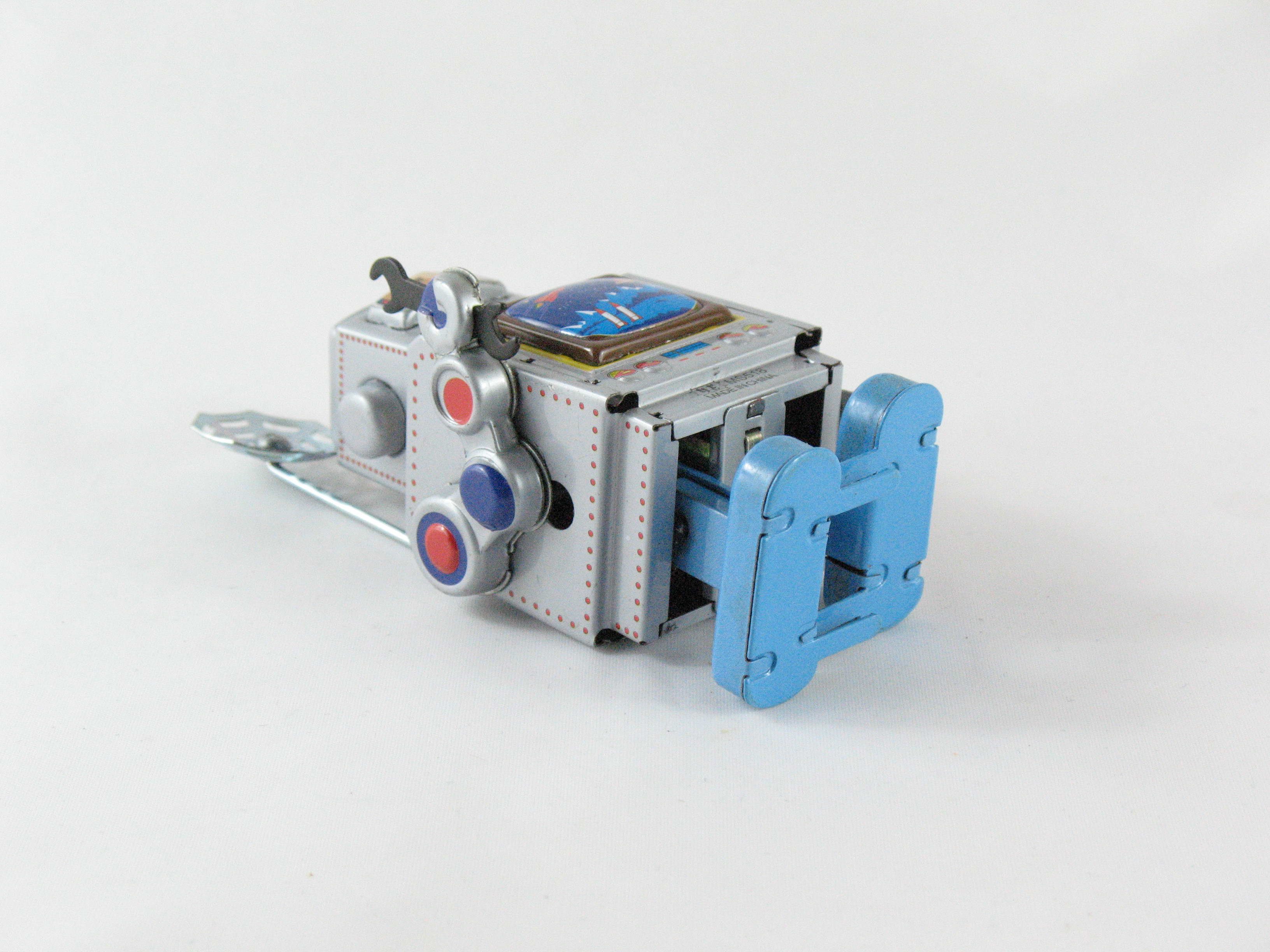 Blechspielzeug - Roboter mit Satellitenantenne, silber