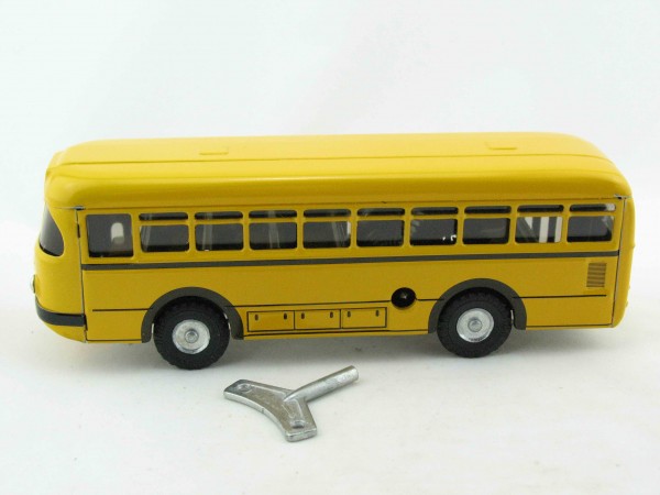Bus Büssing 1959 mit Uhrwerk gelb von KOVAP - Blechspielzeug