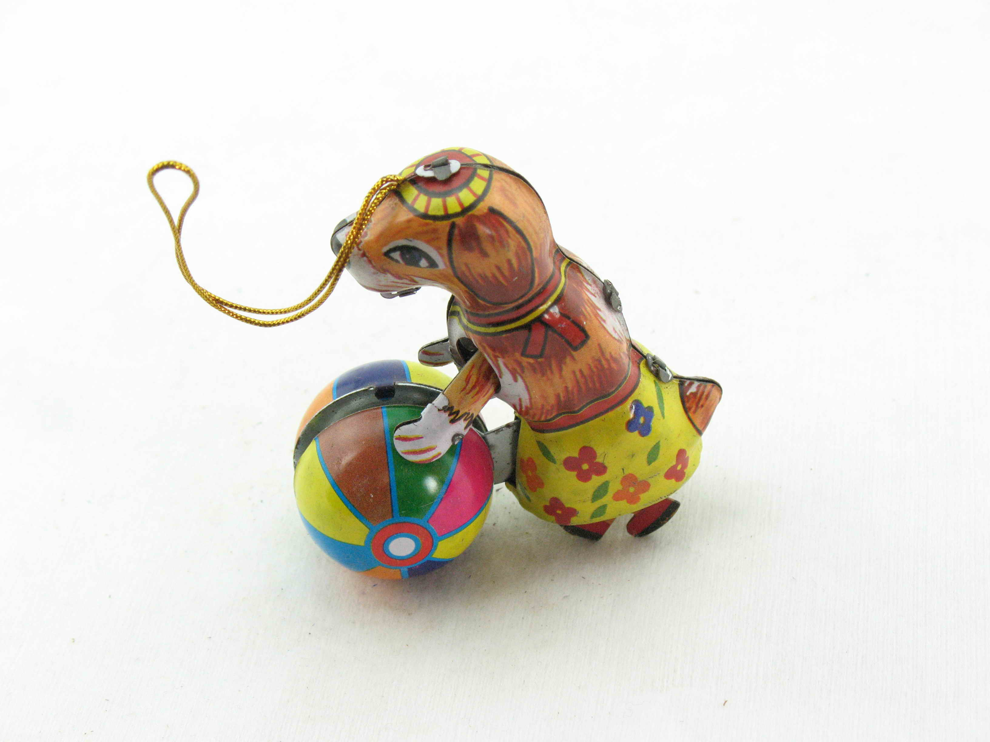 Blechdeko Nostalgisches Blechspielzeug Hund mit Ball 