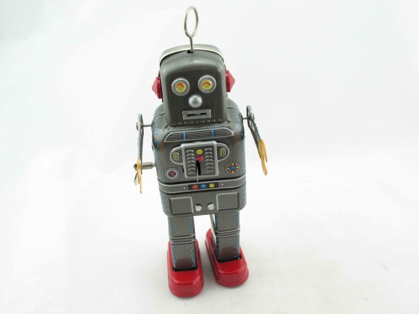 Blechspielzeug - Roboter Space Man, 22 cm silbergrau