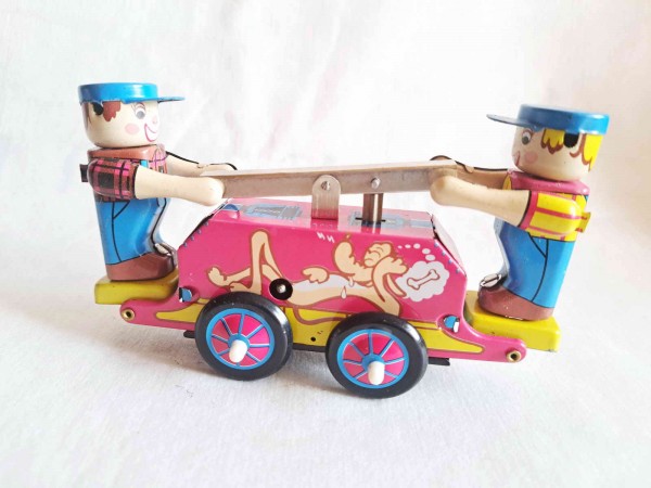 Blechspielzeug - Draisine mit 2 Arbeitern