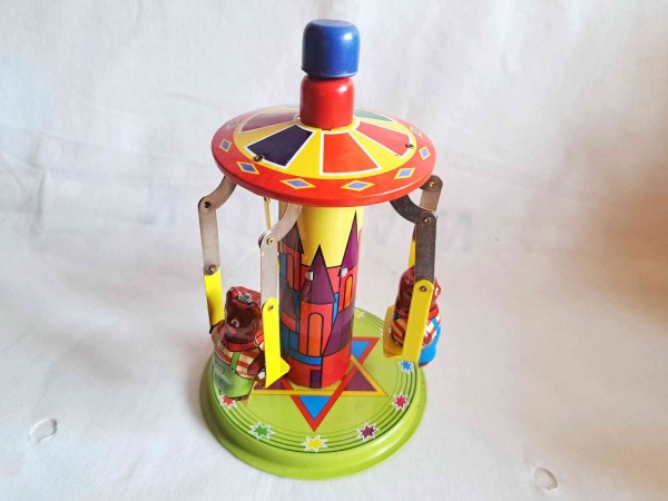 Blechspielzeug - Kreisel Karussell mit Bären