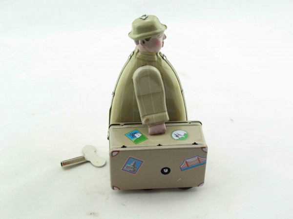 Blechspielzeug - Mann mit Koffer - Messemann mit Hut