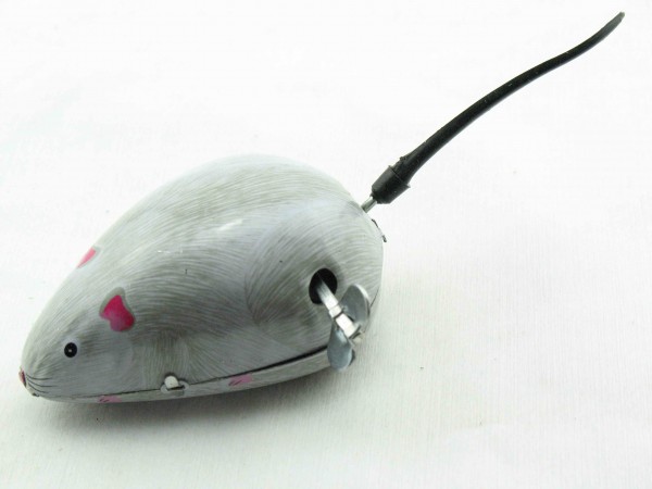 Blechspielzeug - Graue Maus Wackelschwanz