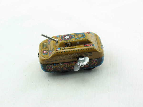 Blechspielzeug - Panzer mit Schlüssel in Tarnfarben